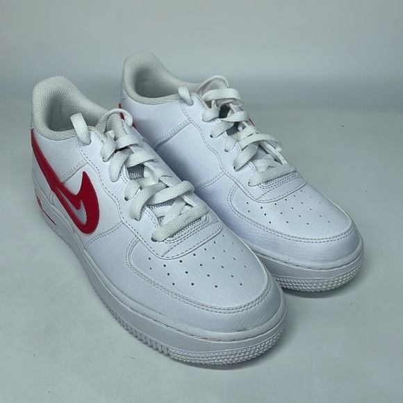 Youth Nike Air Force 1 GS White University Red DR7970-100 - Picture 2 of 4